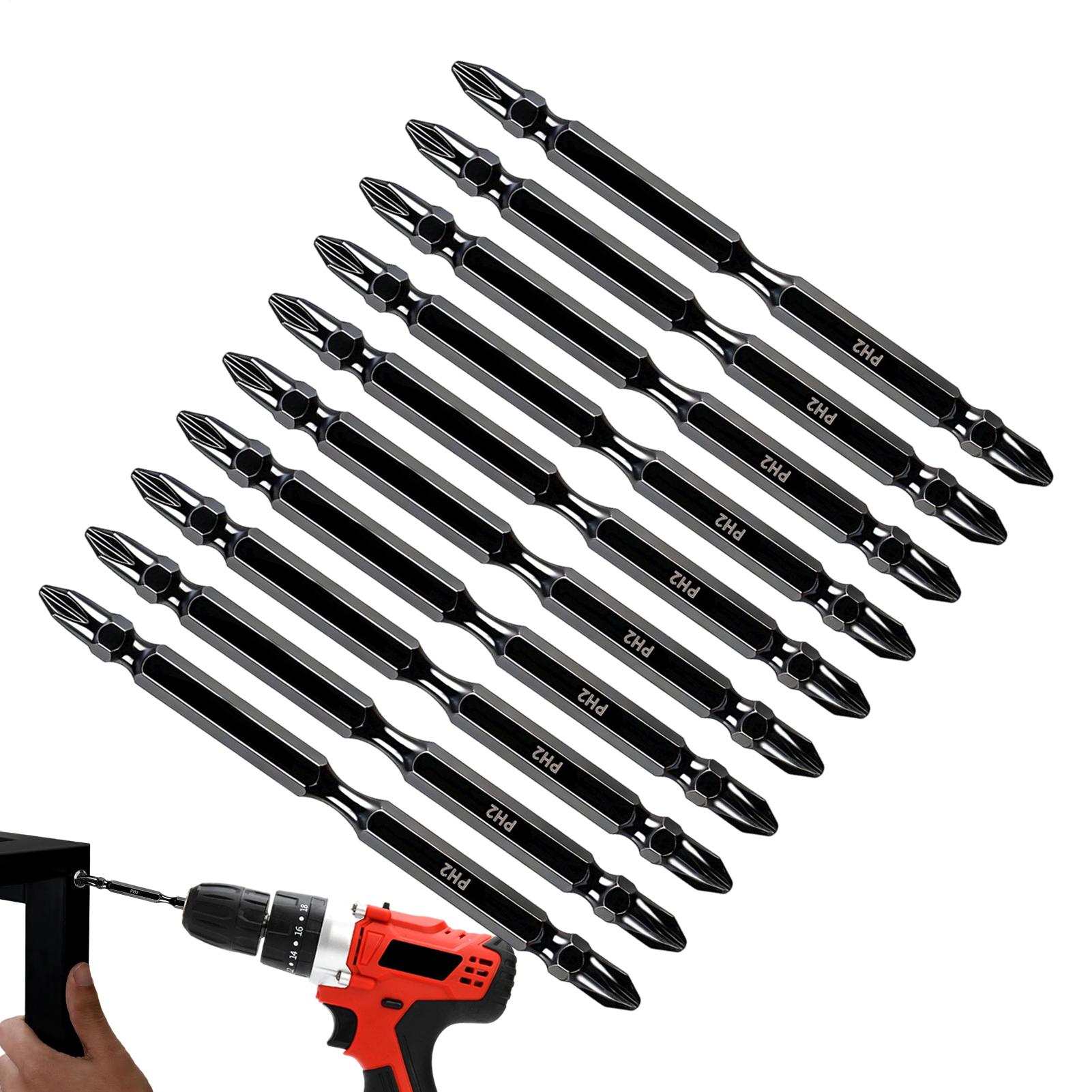 Screwdriver Set - ドリル用磁気ビット両端フライス加工磁気ドライバーヘッドキット多機能ドライバービットセット産業用