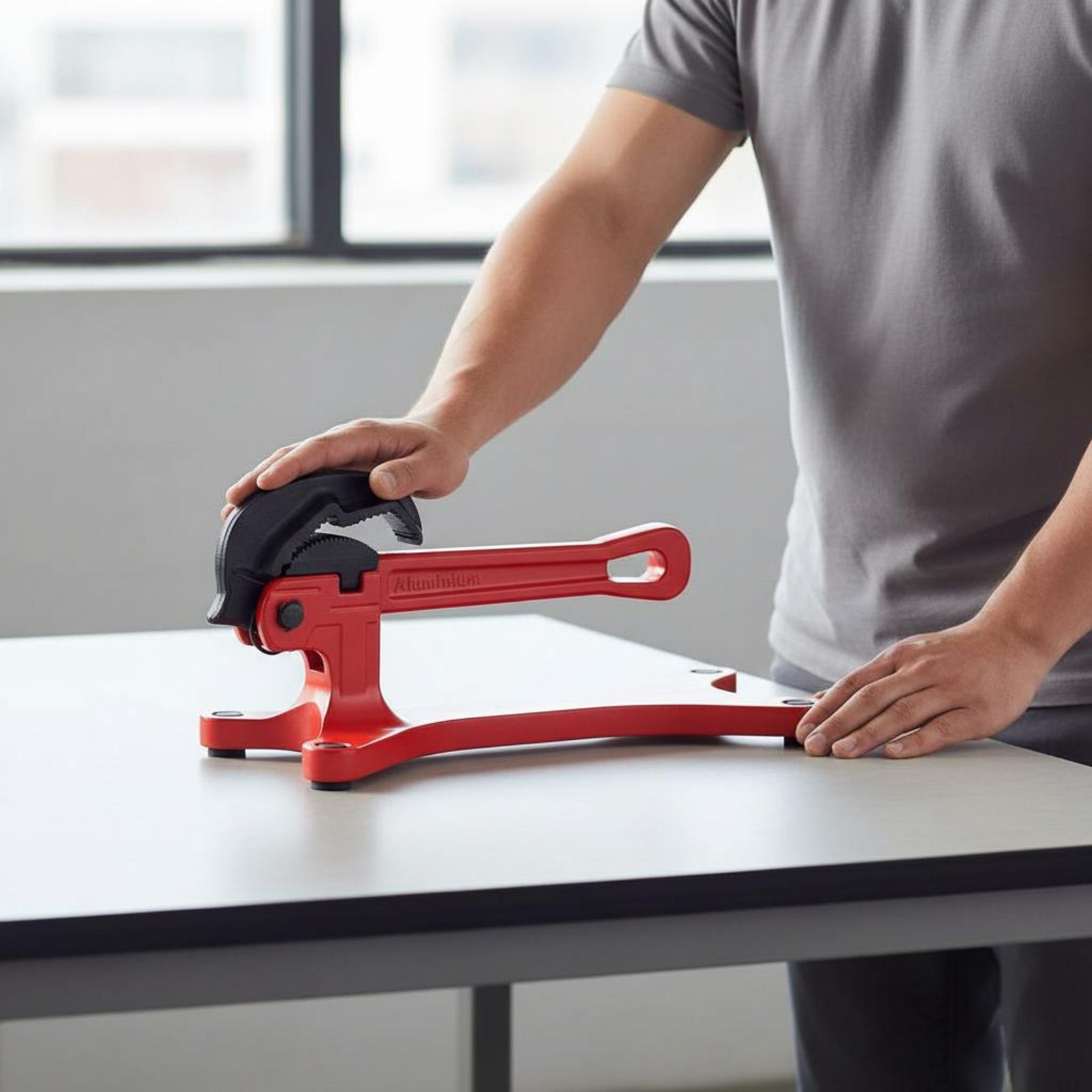 Hand Tools In Workshop - セルフロックパイプレンチ ポータブル自動調整パイプレンチ ハンドツール ワークショップ用高耐久滑り止め歯付き