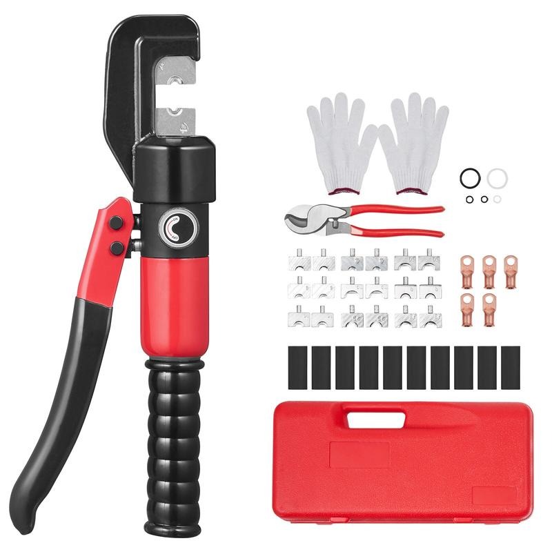油圧圧着工具、9種類のダイス付き、AWG12-2/0銅および - Pliers のレビューと価格