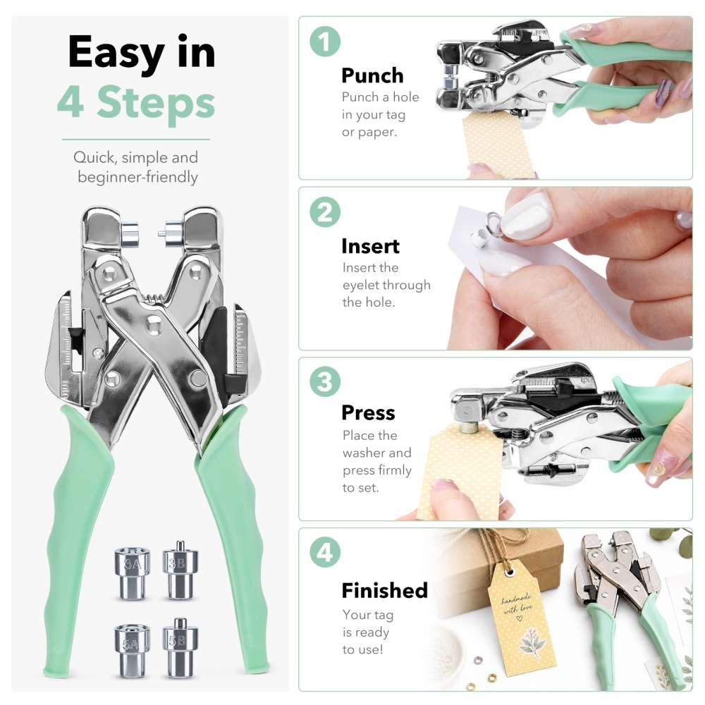 グロメットツールキット ハンドヘルド穴あけプライヤー バック - Pliers のレビューと価格