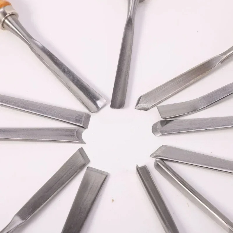 ワークショップ木工旋盤用ガウジ手動工具12個入り鋼製無垢材彫 - Hand Tools In Workshop のレビューと価格