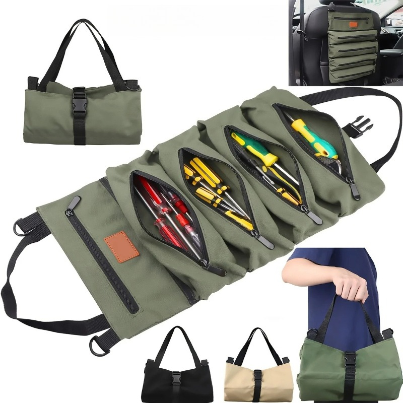 多機能キャンバス製ツールバッグ。工具をまとめて収納できるロー - Hand Tools In Workshop のレビューと価格