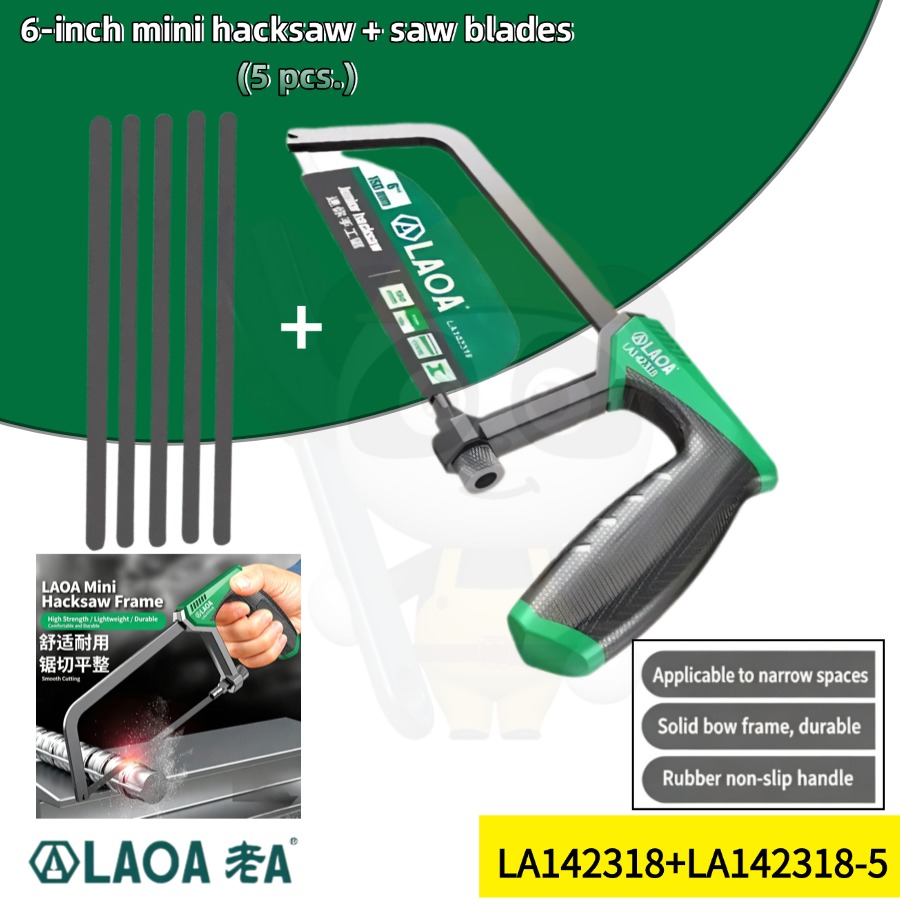 LAOA 6 インチミニハンドハックソー鋸刃付き小型フレーム - Hacksaw のレビューと価格